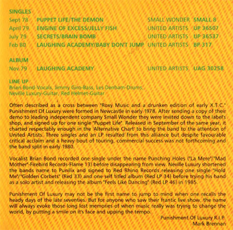 Punishment Of Luxury : Laughing Academy (CD, Album, RE)