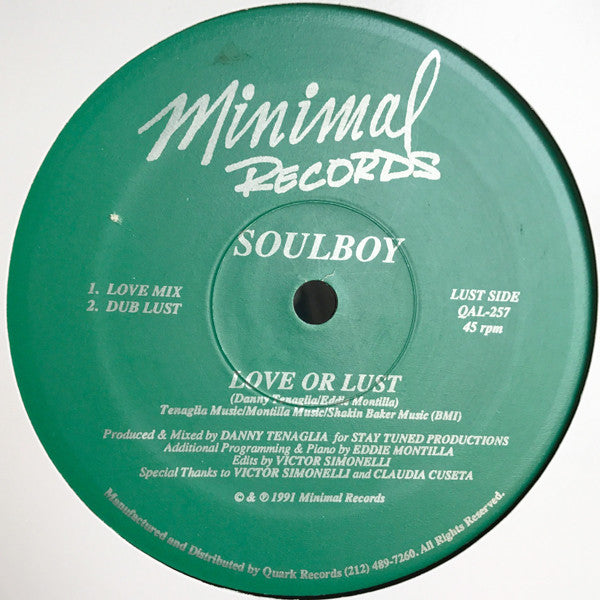 Soulboy : Harmonica Track / Love Or Lust (12&quot;, MP)