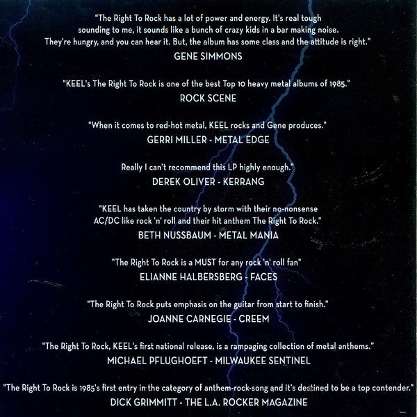 Keel : The Right To Rock (CD, Album, RE)