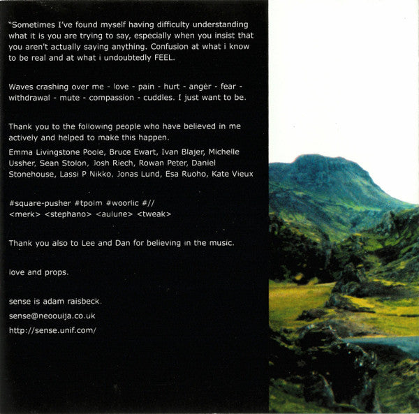 Sense : A View From A Vulnerable Place (CD, Album)