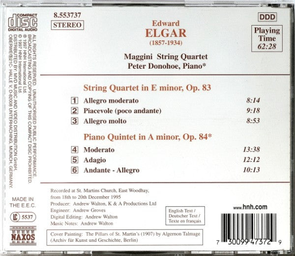 Elgar* - The Maggini Quartet, Peter Donohoe : String Quartet In E Minor / Piano Quintet In A Minor (CD)
