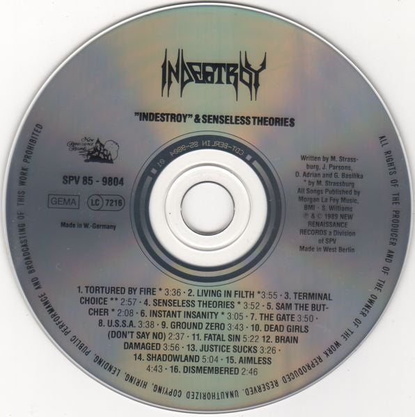 Indestroy : "Indestroy" &amp; Senseless Theories (CD, Comp)