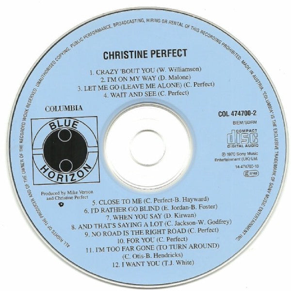Christine Perfect : Christine Perfect (CD, Album, RE)