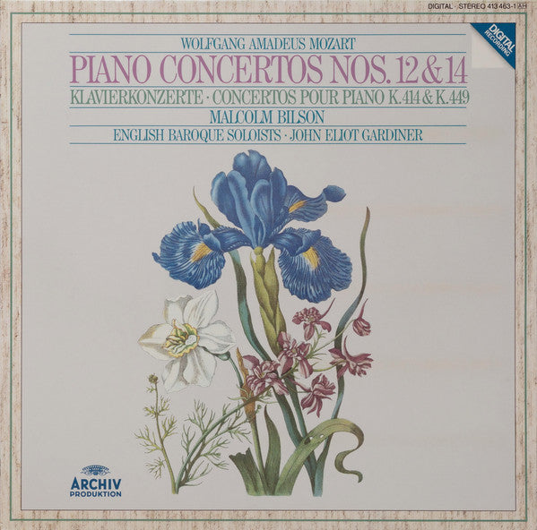 Wolfgang Amadeus Mozart - Malcolm Bilson • The English Baroque Soloists • John Eliot Gardiner : Piano Concertos Nos. 12 &amp; 14 • Klavierkonzerte • Concertos Pour Piano K.414 &amp; K.449 (LP, Album, Gat)