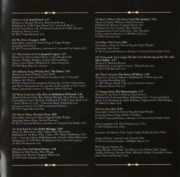 Various : The World&#39;s End (Original Motion Picture Soundtrack) (CD, Comp)