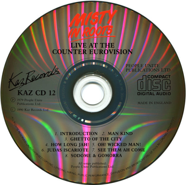 Misty In Roots : Live At The Counter Eurovision (CD, Album, RE, RM)