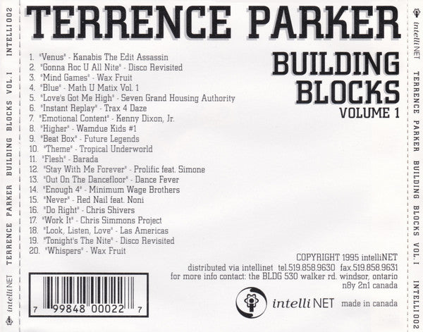 Terrence Parker : Building Blocks (Volume 1) (CD, Mixed)