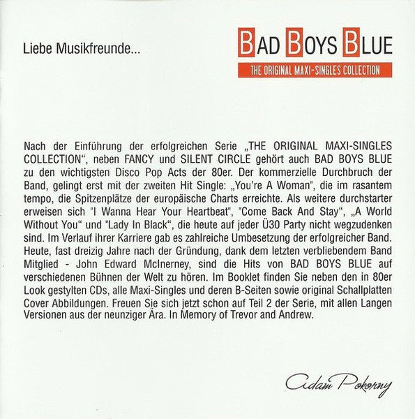 Bad Boys Blue : The Original Maxi-Singles Collection (2xCD, Comp, RM)