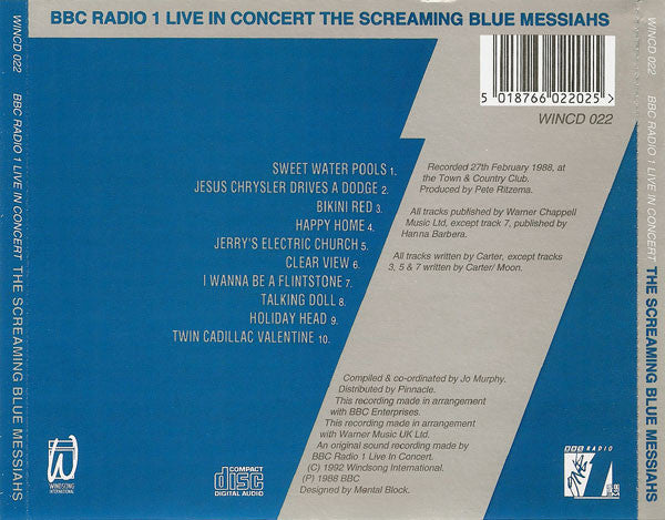 The Screaming Blue Messiahs : BBC Radio 1 Live In Concert (CD, Album)