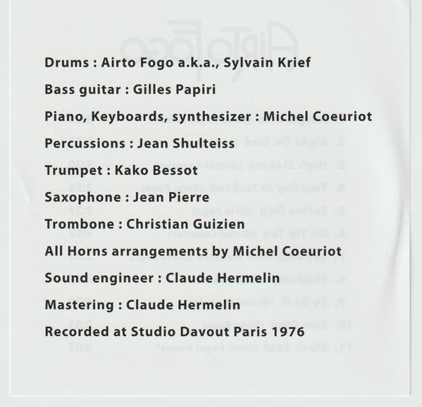 Airto Fogo : Airto Fogo (CD, Album, RE)