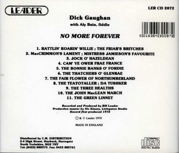 Dick Gaughan : No More Forever (CD, Album, RE)