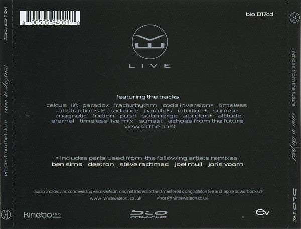 Vince Watson : Echoes From The Future : View To The Past (CD, Mixed)