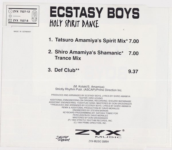 Ecstasy Boys : Holy Spirit Dance (CD, Maxi)