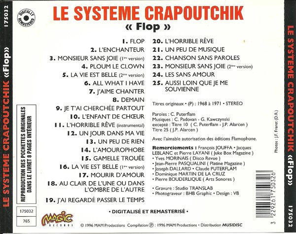 Le Système Crapoutchik : Flop (CD, Album, Comp, RE, RM)