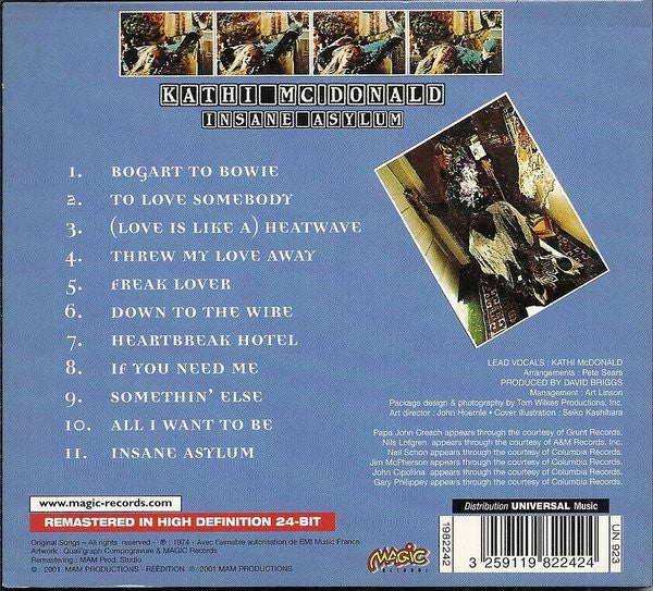 Kathi McDonald : Insane Asylum (CD, Album, RE, RM, Dig)