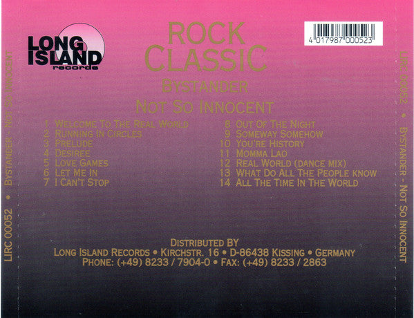 Bystander : Not So Innocent (CD, Album, Ltd, Num, RE, RM)