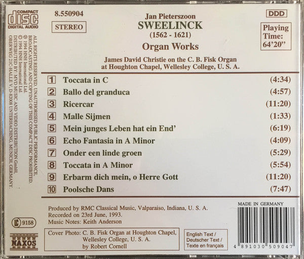 Sweelinck* - James David Christie* : Organ Works (CD, Album)