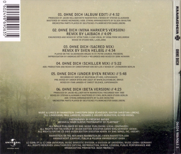 Rammstein : Ohne Dich (CD, Maxi, Dig)