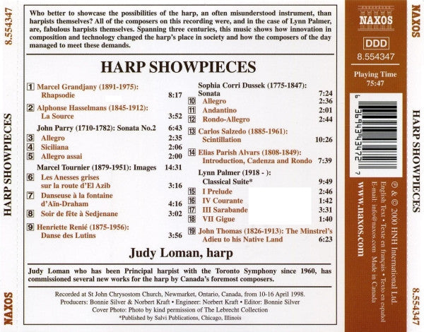 Grandjany*, Tournier*, Salzedo*, Alvars*, Palmer* - Judy Loman : Harp Showpieces (CD, Album)