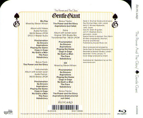 Gentle Giant : The Power And The Glory (Blu-ray, Album, RE, Multichannel + CD, Album, RE +)