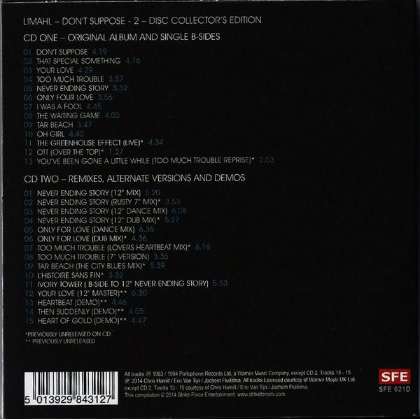 Limahl : Don&#39;t Suppose (CD, Album, RE + CD, Comp + RM, 2-D)