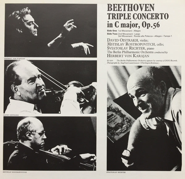 David Oistrakh*, Mstislav Rostropovich, Sviatoslav Richter, Herbert Von Karajan, The Berlin Philharmonic Orchestra*, Beethoven* : Triple Concerto (LP, RP, Bla)
