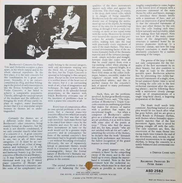 David Oistrakh*, Mstislav Rostropovich, Sviatoslav Richter, Herbert Von Karajan, The Berlin Philharmonic Orchestra*, Beethoven* : Triple Concerto (LP, RP, Bla)