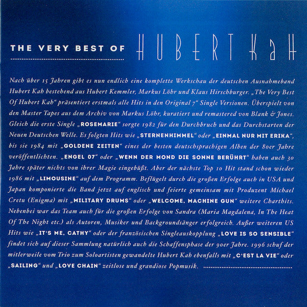 Hubert Kah Curated By Blank &amp; Jones : The Very Best Of Hubert Kah (CD, Comp)