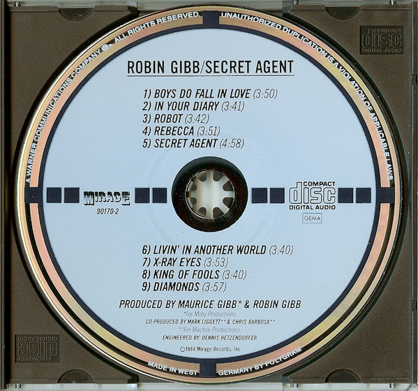 Robin Gibb : Secret Agent (CD, Album, Tar)