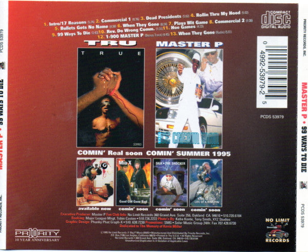 Master P : 99 Ways To Die (CD, Album, RE)