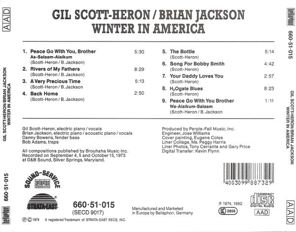 Gil Scott-Heron &amp; Brian Jackson : Winter In America (CD, Album, RE)