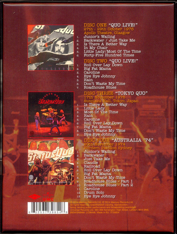 Status Quo : Status + Quo + Live! (2xCD, Album, RE, RM + CD, RE, RM + CD, RM + Box, D)