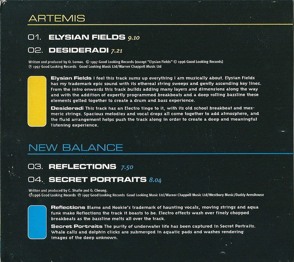 Artemis / New Balance : Elysian Fields / Desideradi / Reflections / Secret Portraits (CD, Maxi)