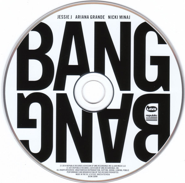 Jessie J, Ariana Grande, Nicki Minaj : Bang Bang (CD, Single)