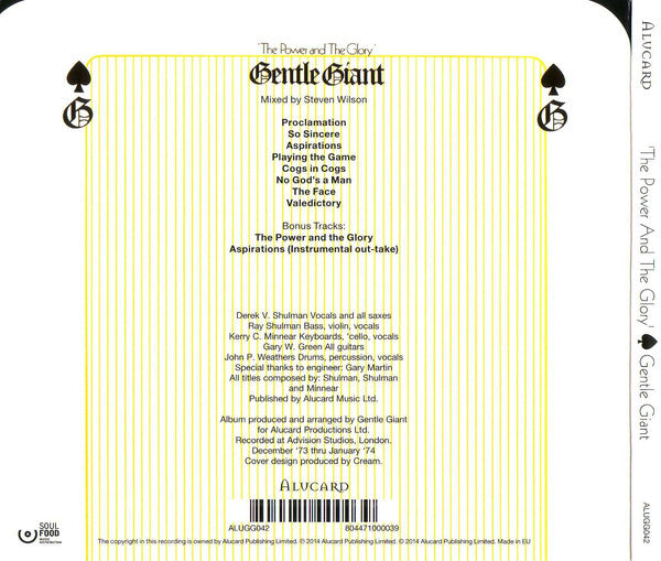 Gentle Giant : The Power And The Glory (CD, Album, RE, RM, Dig)
