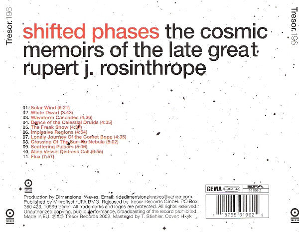 Shifted Phases : The Cosmic Memoirs Of The Late Great Rupert J. Rosinthrope (CD, Album, MP)