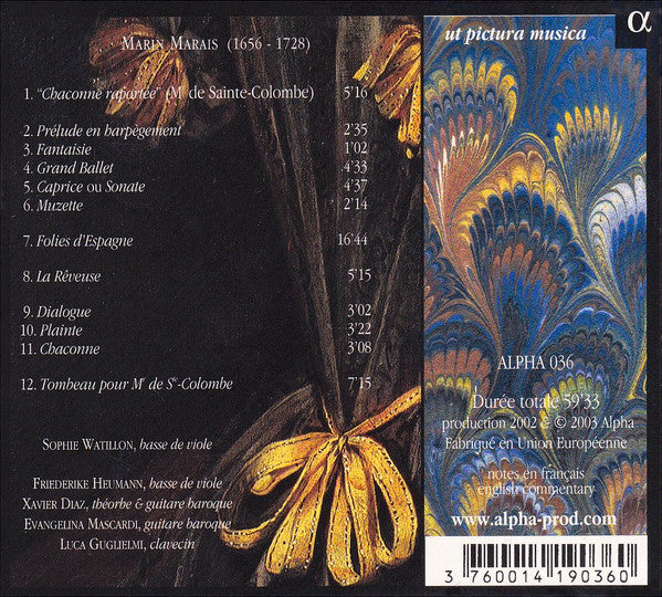 Marin Marais - Sophie Watillon : La Rêveuse, &amp; Autres Pièces De Viole (CD, Album)