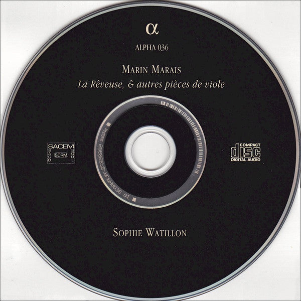 Marin Marais - Sophie Watillon : La Rêveuse, &amp; Autres Pièces De Viole (CD, Album)