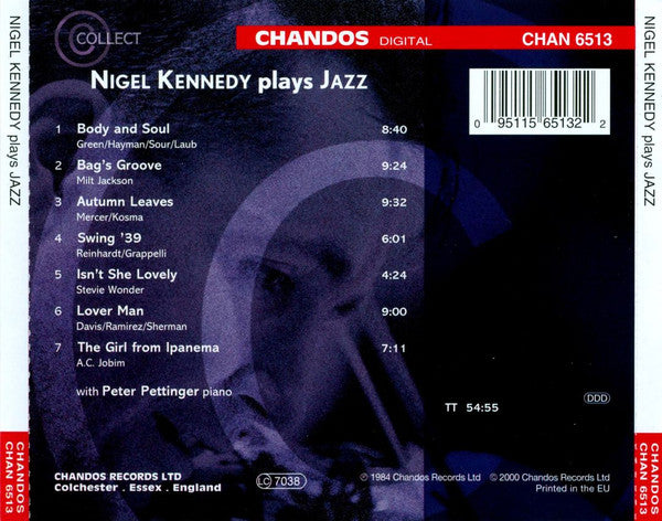 Nigel Kennedy : Plays Jazz (CD, Album, RE)
