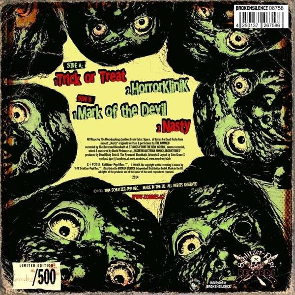 Bloodsucking Zombies From Outer Space : Trick Or Treat (7", EP, Ltd, Num, Yel)