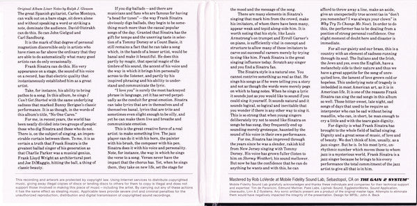 Frank Sinatra : No One Cares (SACD, Hybrid, Album, Ltd, Num, RE, Dig)