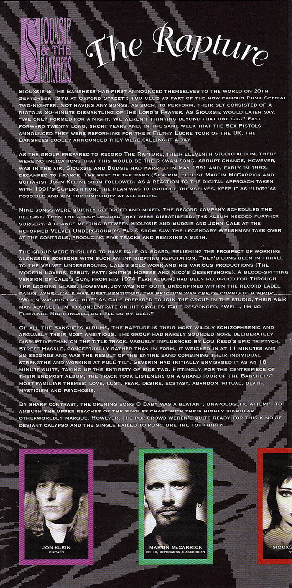 Siouxsie &amp; The Banshees : The Rapture (CD, Album, RE, RM, Dig)