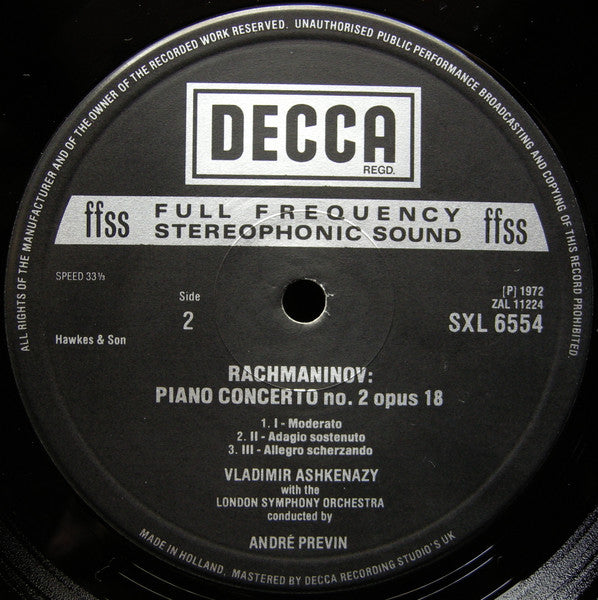 Rachmaninov*, Vladimir Ashkenazy, London Symphony Orchestra, André Previn : Piano Concertos Nos.1 And 2 (LP)