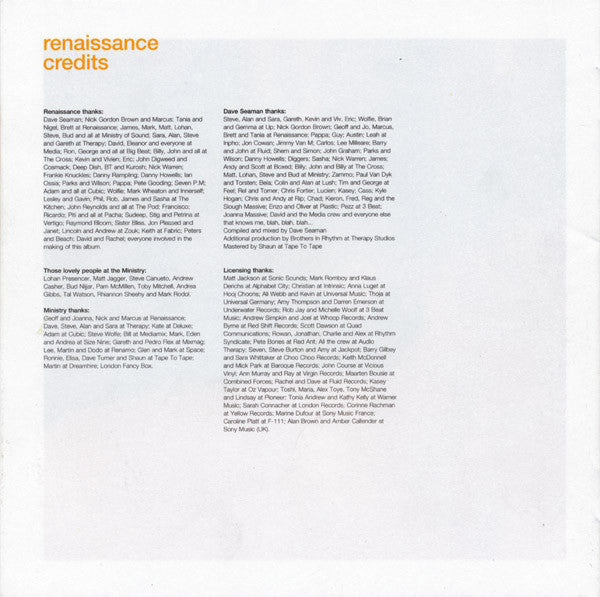 Dave Seaman : Renaissance: Awakening (2xCD, Comp, Mixed, Cla)