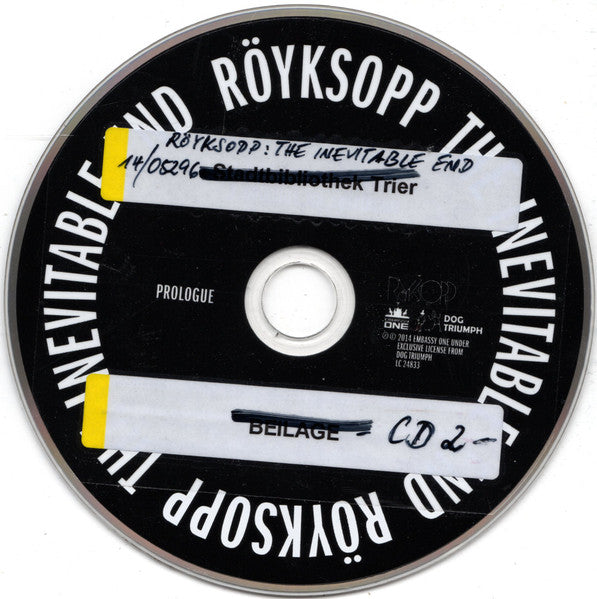 Röyksopp : The Inevitable End (CD, Album, Cin + CD, EP)