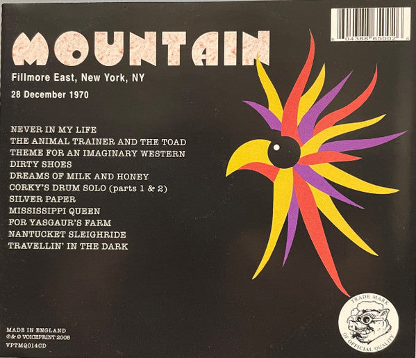 Mountain : Fillmore East, New York 28 December 1970 (CD, Album)