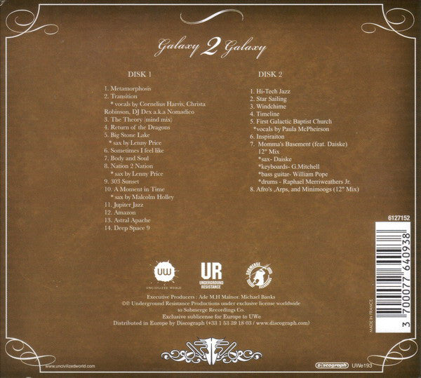 Underground Resistance Presents Galaxy 2 Galaxy : A Hitech Jazz Compilation (2xCD, Comp, Dig)