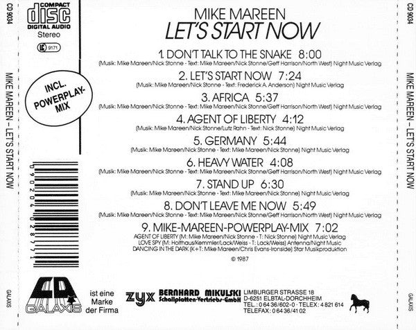Mike Mareen : Let&#39;s Start Now (CD, Album)