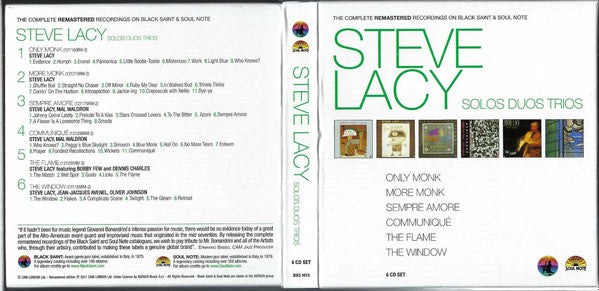 Steve Lacy : The Complete Remastered Recordings On Black Saint &amp; Soul Note. Solos Duos Trios. (6xCD, Album, RE, RM + Box, Comp)
