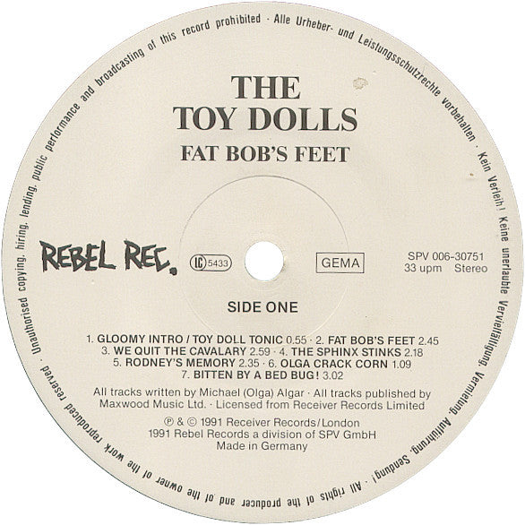 Toy Dolls : Fat Bob's Feet (LP, Album)